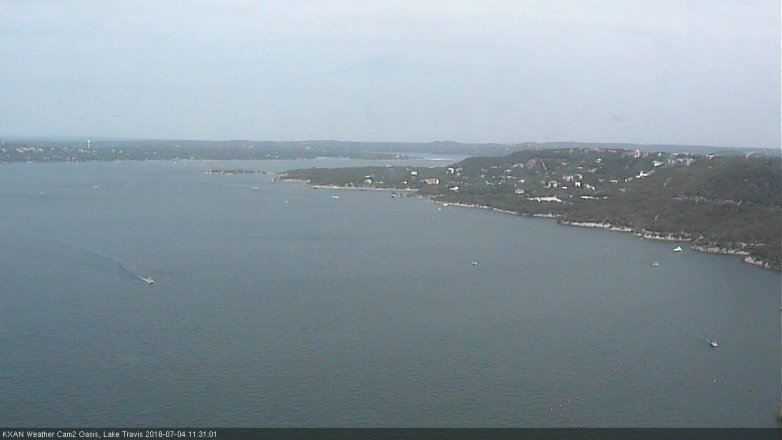 Lake Travis webcam, July 4, 2016 10:55 AM CT