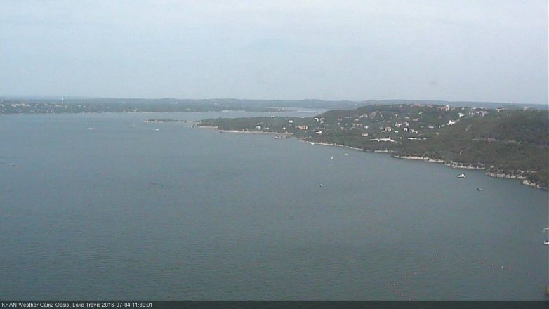 Lake Travis webcam, July 4, 2016 11:00 AM CT