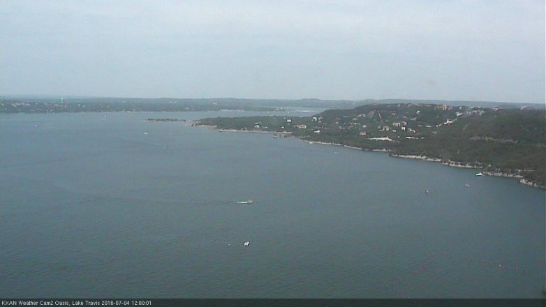 Lake Travis webcam, July 4, 2016 11:05 AM CT