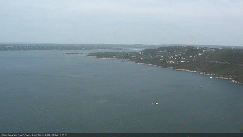 Lake Travis webcam, July 4, 2016 11:15 AM CT