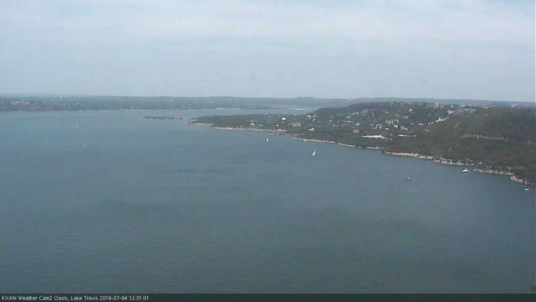 Lake Travis webcam, July 4, 2016 11:35 AM CT