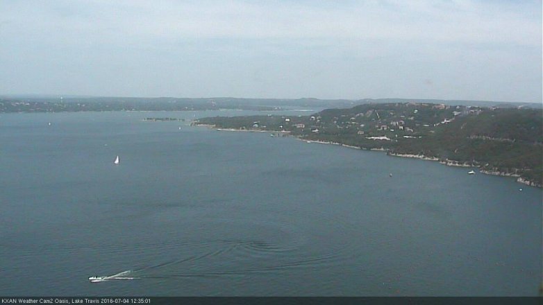 Lake Travis webcam, July 4, 2016 11:40 AM CT