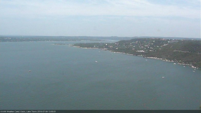 Lake Travis webcam, July 4, 2016 12:20 PM CT