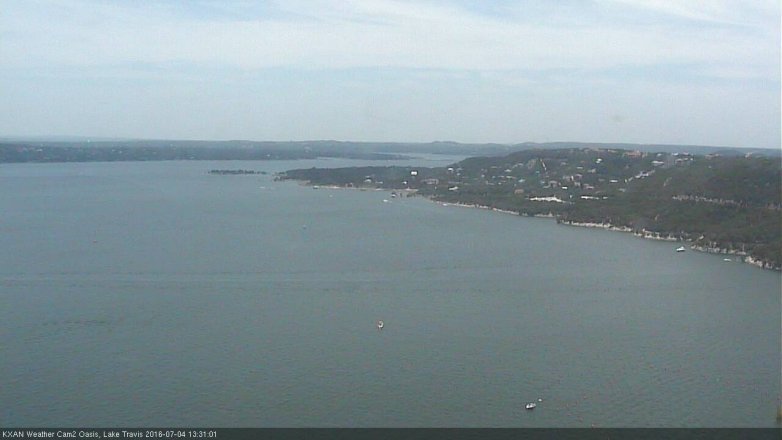 Lake Travis webcam, July 4, 2016 12:40 PM CT