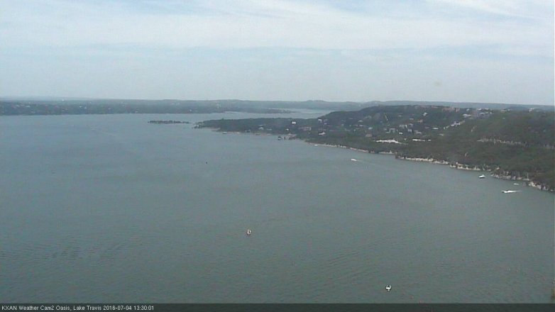 Lake Travis webcam, July 4, 2016 12:55 PM CT