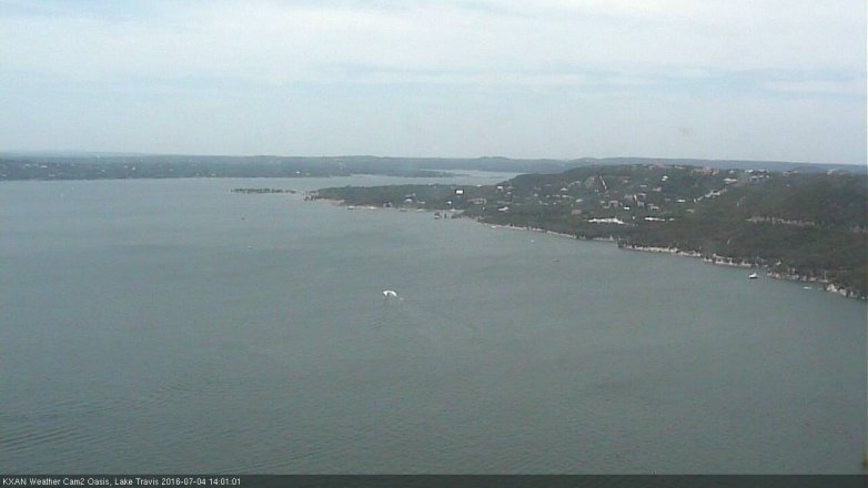Lake Travis webcam, July 4, 2016 1:05 PM CT
