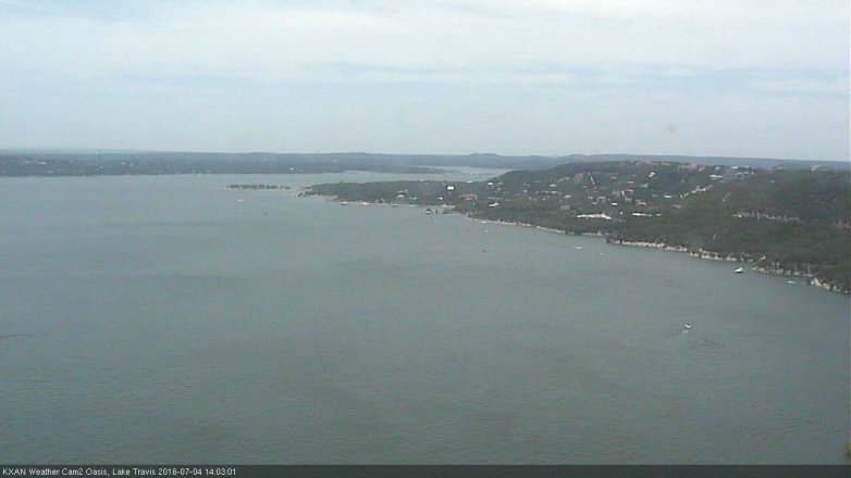 Lake Travis webcam, July 4, 2016 1:35 PM CT