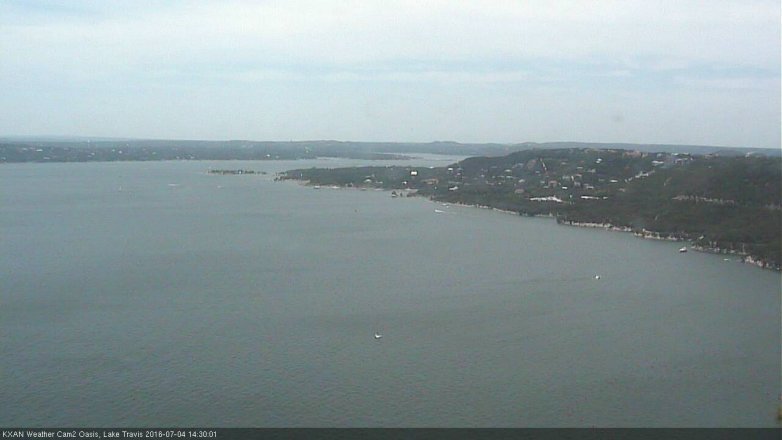 Lake Travis webcam, July 4, 2016 1:45 PM CT