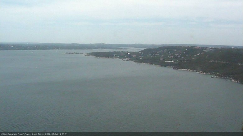 Lake Travis webcam, July 4, 2016 1:50 PM CT