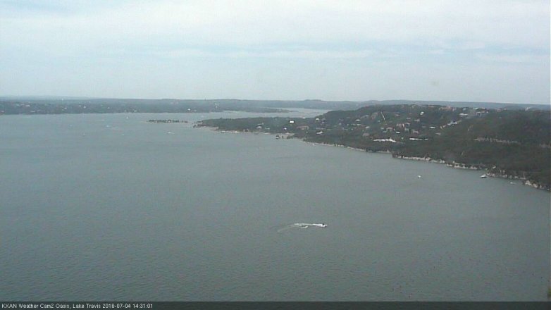 Lake Travis webcam, July 4, 2016 2:00 PM CT