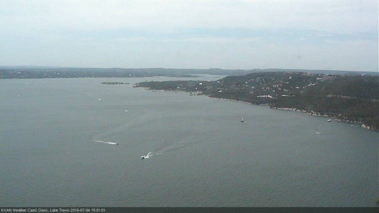 Lake Travis webcam, July 4, 2016 2:05 PM CT