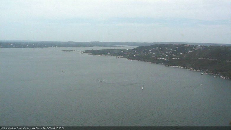 Lake Travis webcam, July 4, 2016 2:10 PM CT