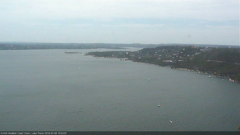 Lake Travis webcam, July 4, 2016 2:30 PM CT