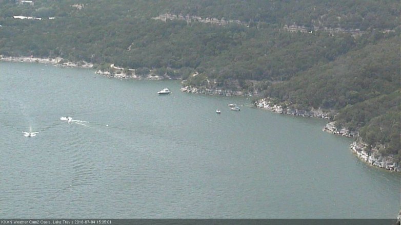 Lake Travis webcam, July 4, 2016 2:45 PM CT