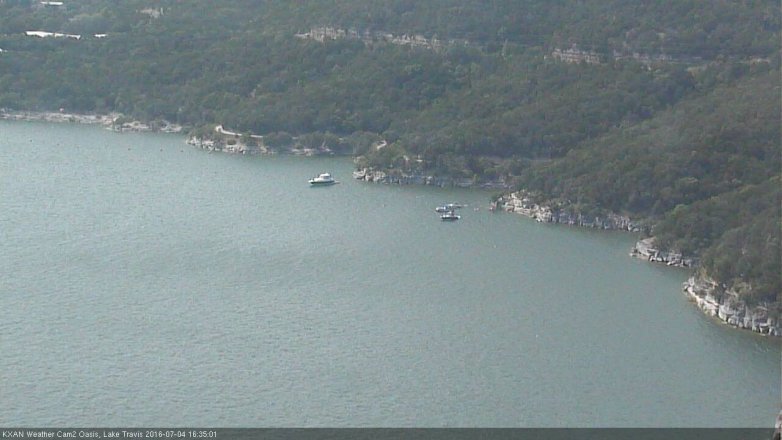 Lake Travis webcam, July 4, 2016 4:00 PM CT