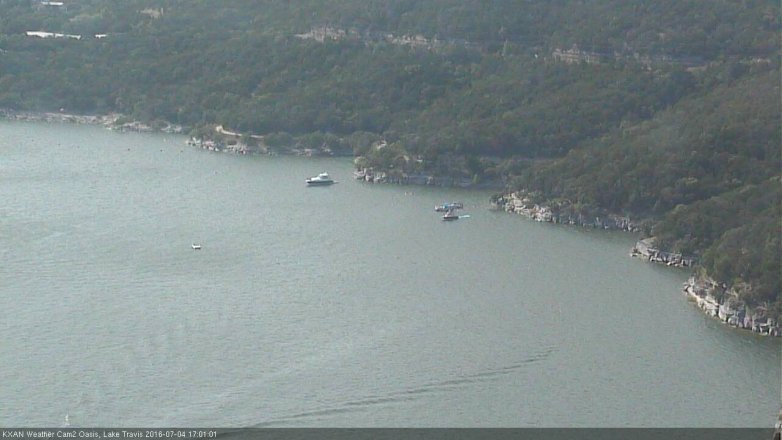 Lake Travis webcam, July 4, 2016 4:05 PM CT