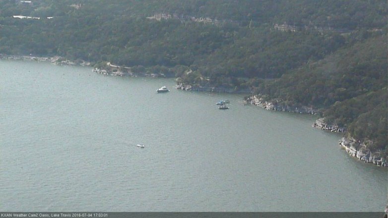 Lake Travis webcam, July 4, 2016 4:20 PM CT