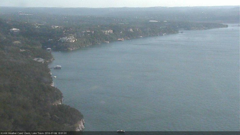 Lake Travis webcam, July 4, 2016 5:10 PM CT
