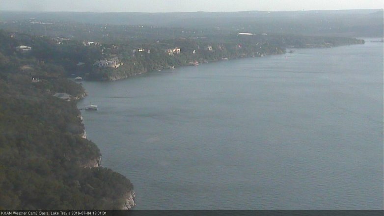 Lake Travis webcam, July 4, 2016 6:20 PM CT