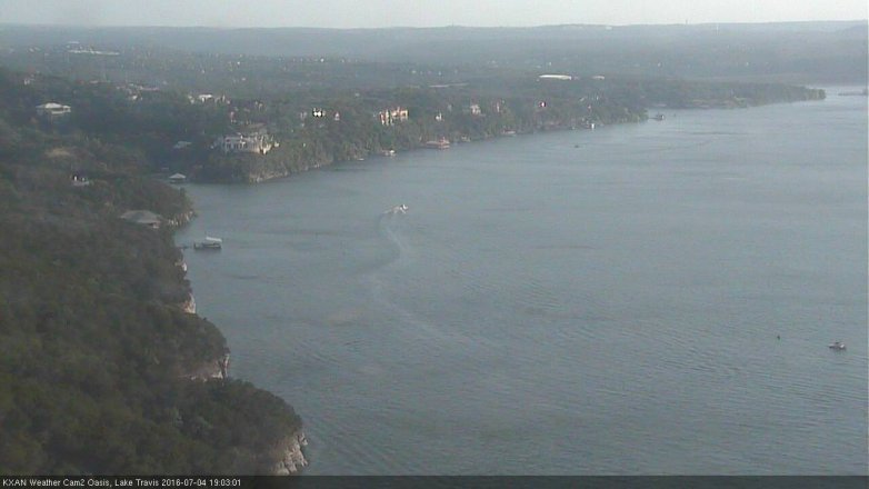 Lake Travis webcam, July 4, 2016 6:30 PM CT