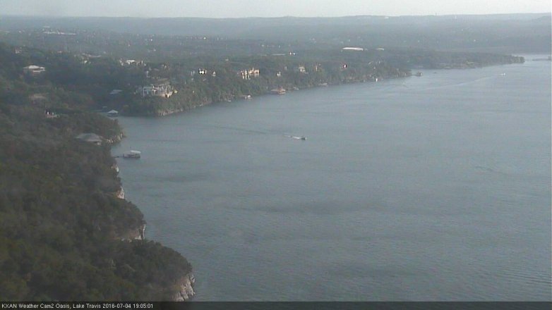 Lake Travis webcam, July 4, 2016 6:35 PM CT