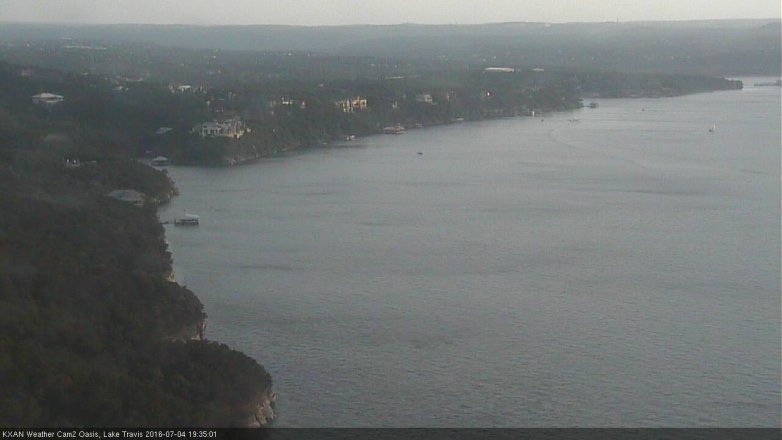 Lake Travis webcam, July 4, 2016 7:00 PM CT