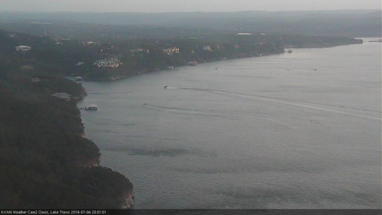 Lake Travis webcam, July 4, 2016 7:30 PM CT