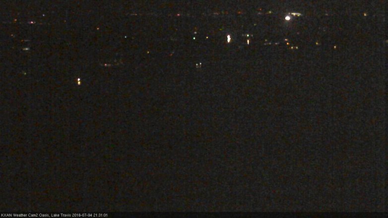 Lake Travis webcam, July 4, 2016 8:35 PM CT