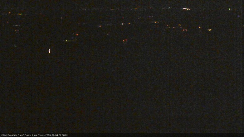 Lake Travis webcam, July 4, 2016 9:05 PM CT