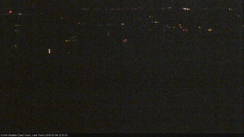 Lake Travis webcam, July 4, 2016 9:25 PM CT
