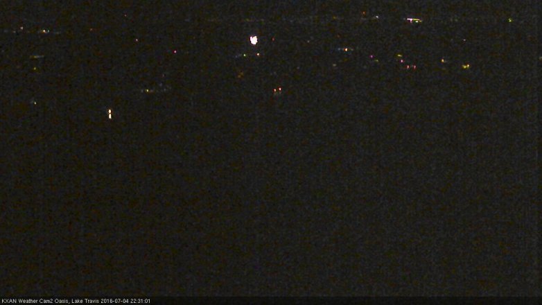 Lake Travis webcam, July 4, 2016 9:35 PM CT