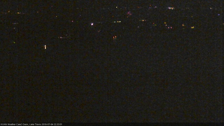 Lake Travis webcam, July 4, 2016 9:40 PM CT