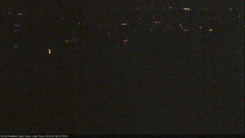Lake Travis webcam, July 4, 2016 9:45 PM CT