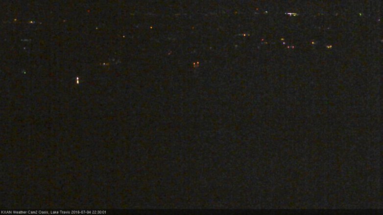 Lake Travis webcam, July 4, 2016 10:00 PM CT