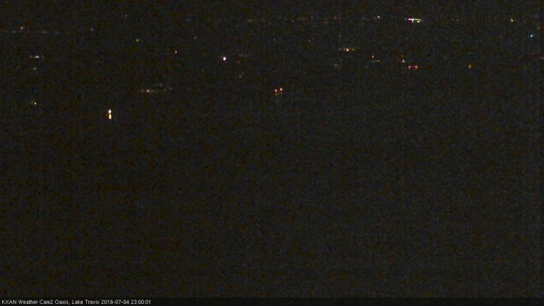Lake Travis webcam, July 4, 2016 10:15 PM CT