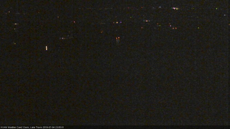 Lake Travis webcam, July 4, 2016 10:20 PM CT