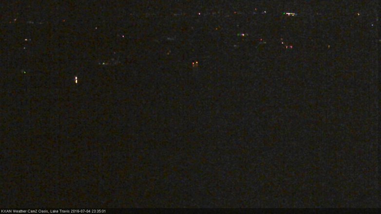 Lake Travis webcam, July 4, 2016 10:50 PM CT