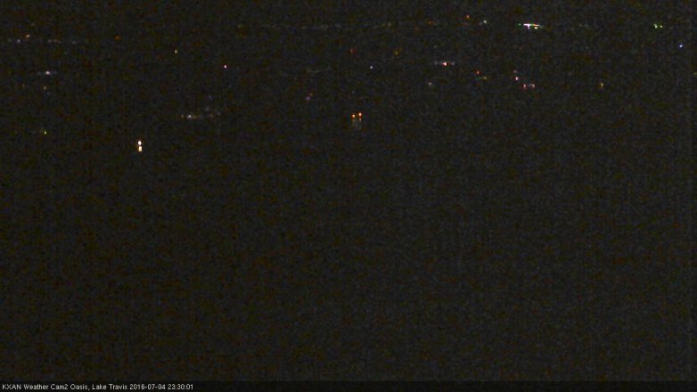 Lake Travis webcam, July 4, 2016 10:55 PM CT