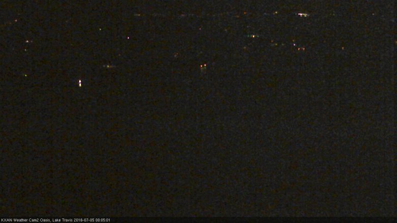 Lake Travis webcam, July 4, 2016 11:20 PM CT