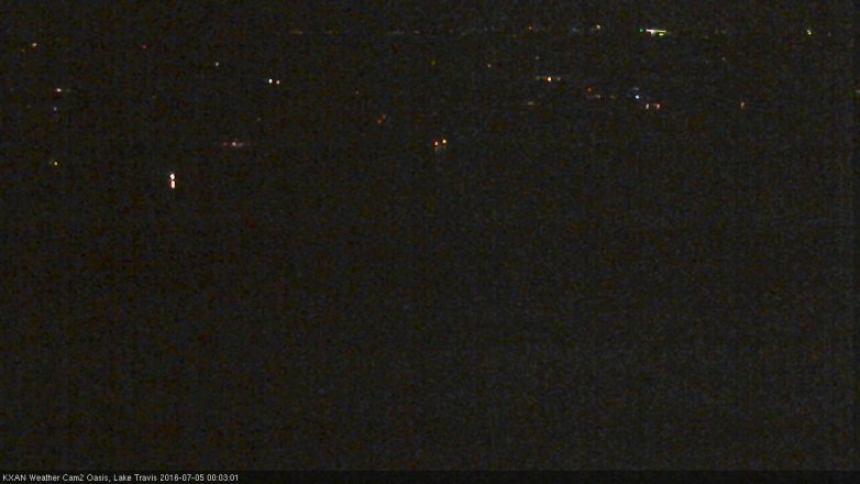 Lake Travis webcam, July 4, 2016 11:25 PM CT