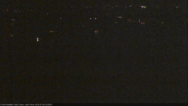 Lake Travis webcam, July 4, 2016 11:30 PM CT