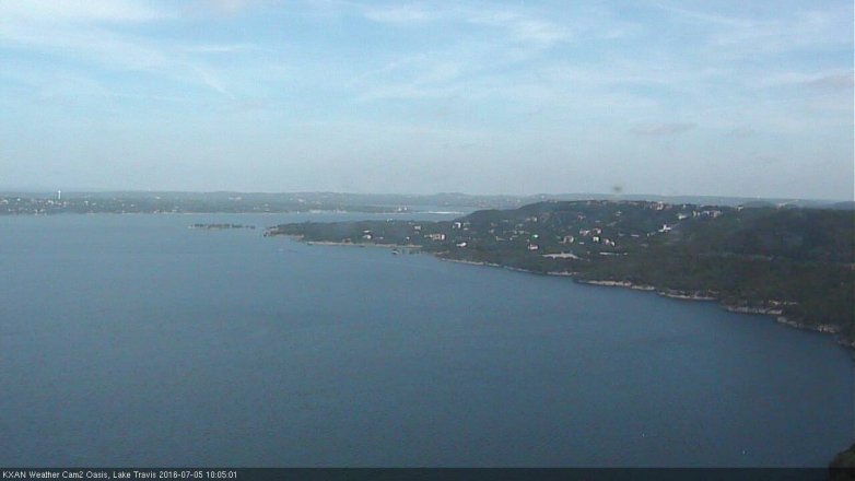 Lake Travis webcam, July 5, 2016 9:30 AM CT