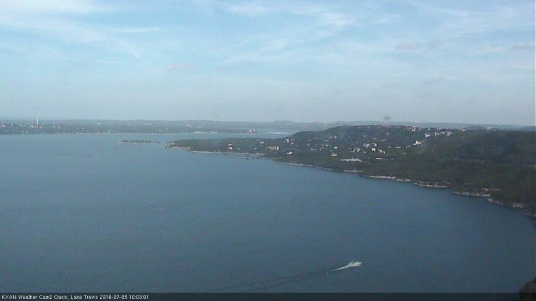 Lake Travis webcam, July 5, 2016 9:35 AM CT
