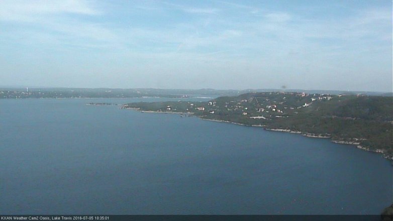 Lake Travis webcam, July 5, 2016 9:40 AM CT