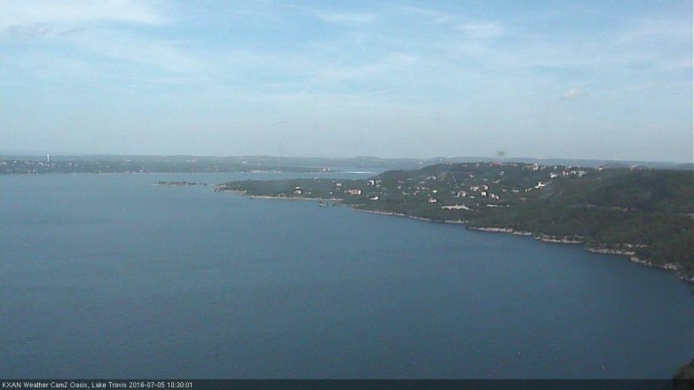 Lake Travis webcam, July 5, 2016 9:50 AM CT