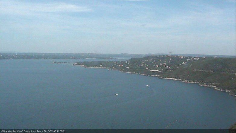 Lake Travis webcam, July 5, 2016 10:45 AM CT
