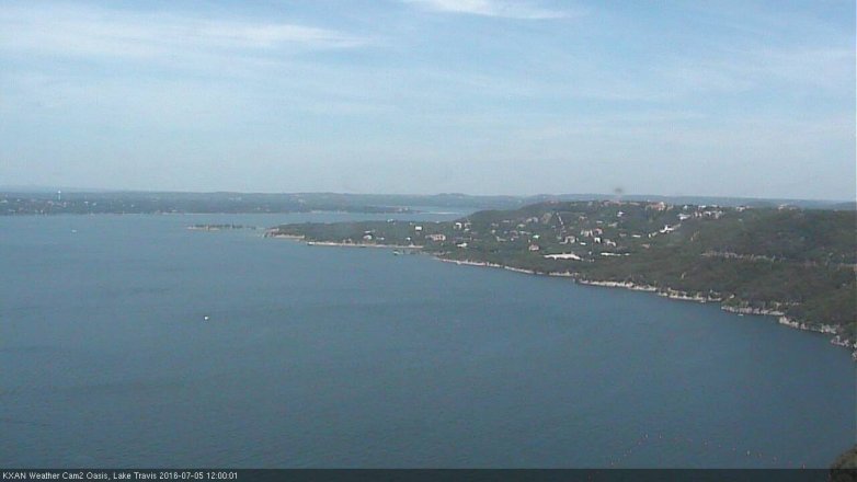 Lake Travis webcam, July 5, 2016 11:05 AM CT