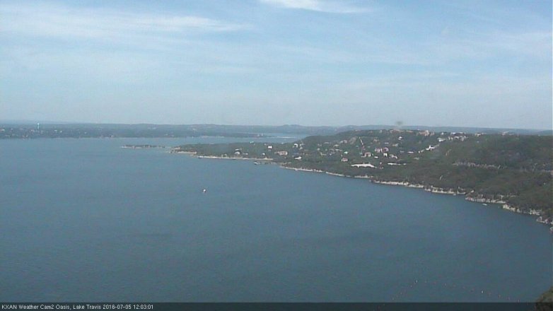 Lake Travis webcam, July 5, 2016 11:15 AM CT