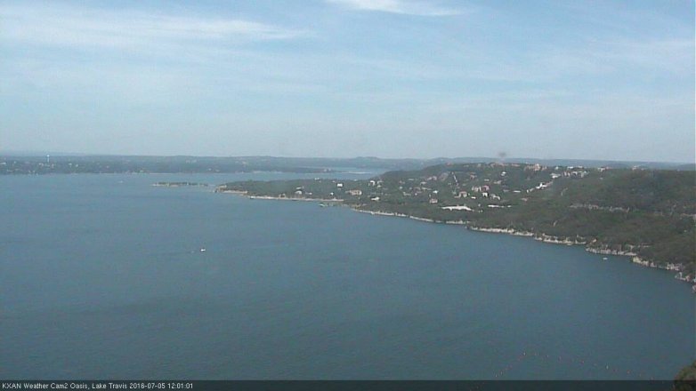 Lake Travis webcam, July 5, 2016 11:30 AM CT