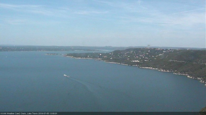 Lake Travis webcam, July 5, 2016 12:05 PM CT